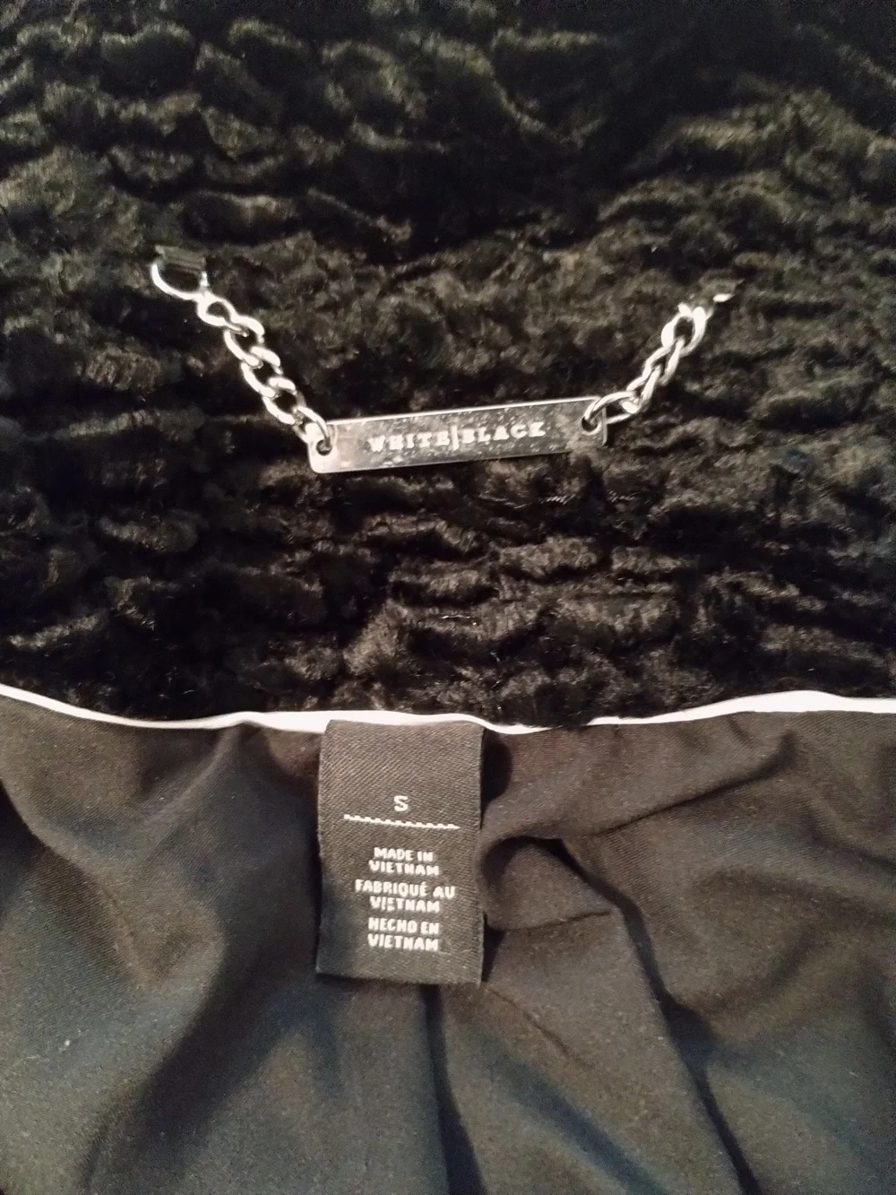 White House Black Market Black Textured Cowl Coat
